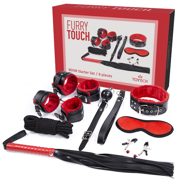 ערכת BDSM שחורה למתחילים Furry Touch