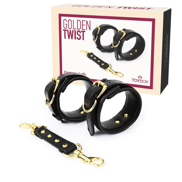 אזיקי ידיים פרימיום שחורים 'גולדן טוויסט'