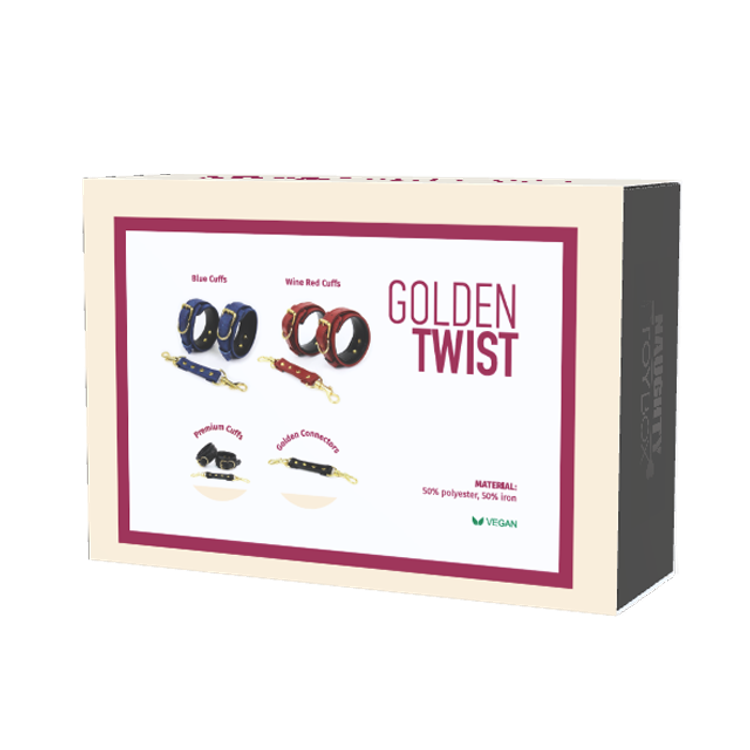 אזיקי ידיים פרימיום אדום יין  Golden Twist