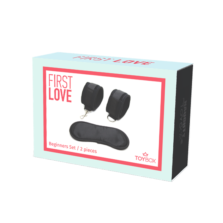 ערכת אזיקי נאופרן וכיסוי עיניים 'פירסט לאב'