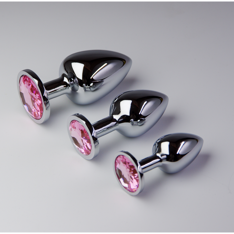 פלאג מתכת יהלום ורוד בייבי