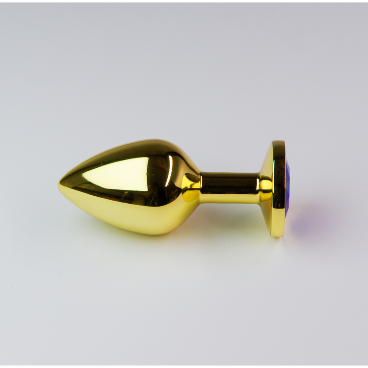 פלאג מתכת זהובה יהלום כחול כהה