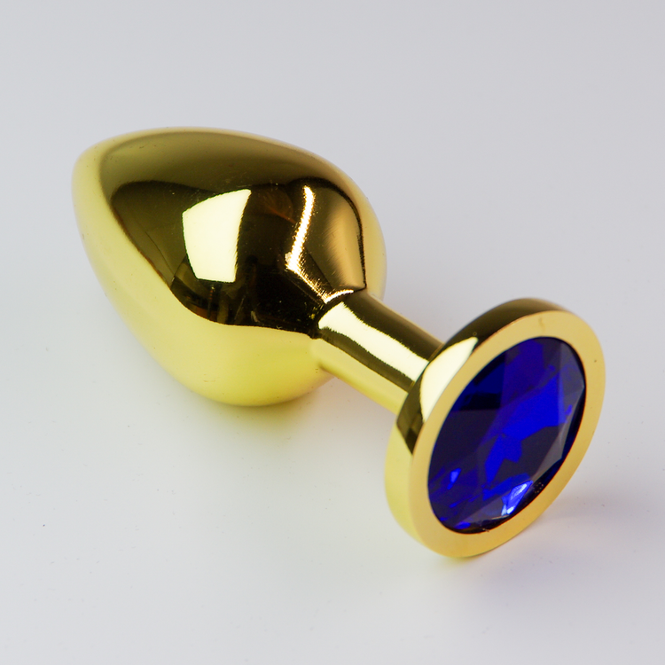 פלאג מתכת זהובה יהלום כחול כהה