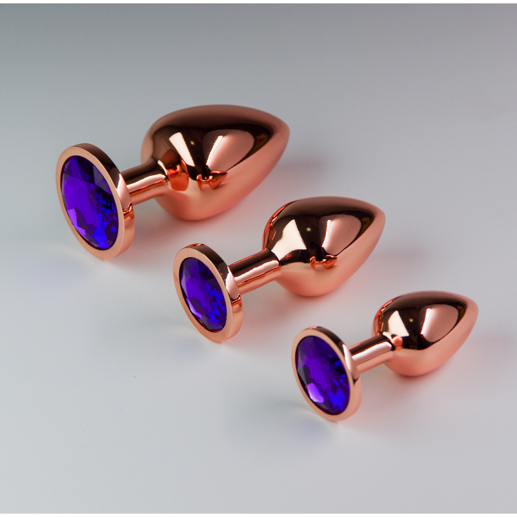 פלאג מתכת רוז גולד יהלום סגול כהה