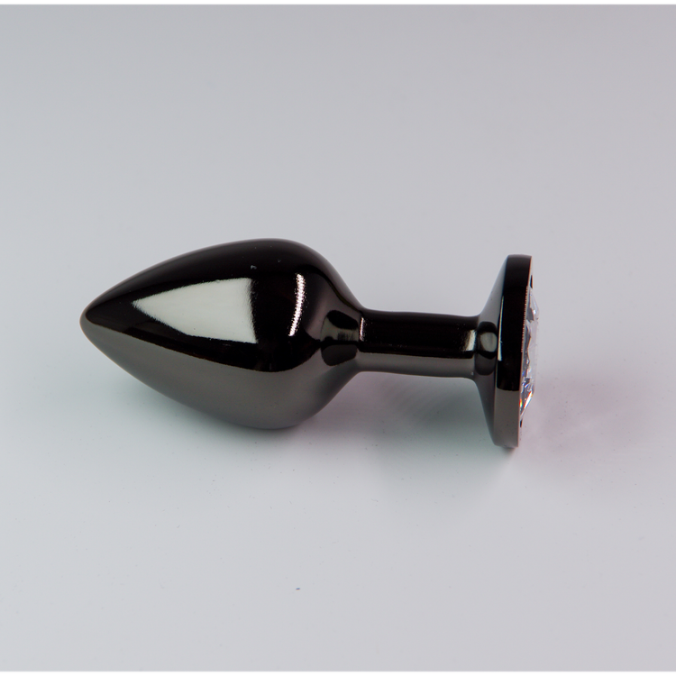 פלאג מתכת שחורה יהלום שקוף