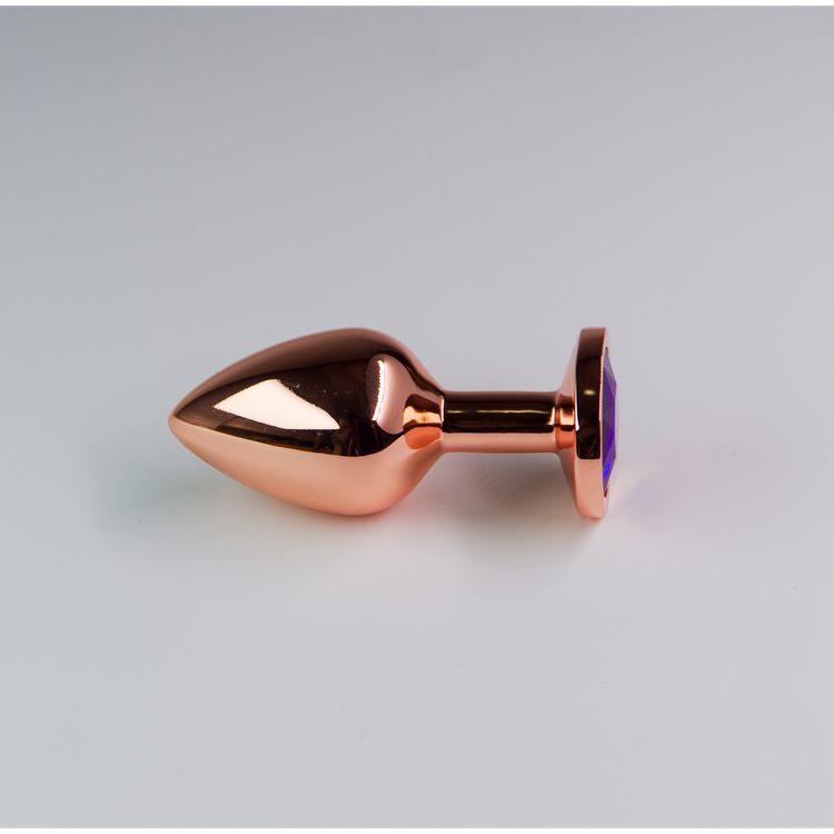 פלאג מתכת רוז גולד יהלום סגול כהה