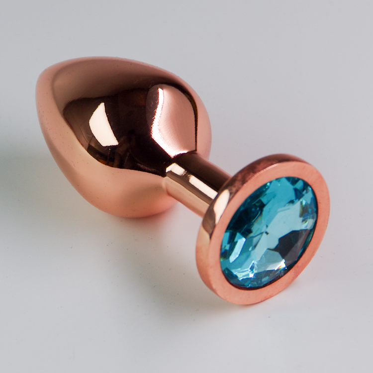 פלאג מתכת רוז גולד יהלום כחול מים עמוקים