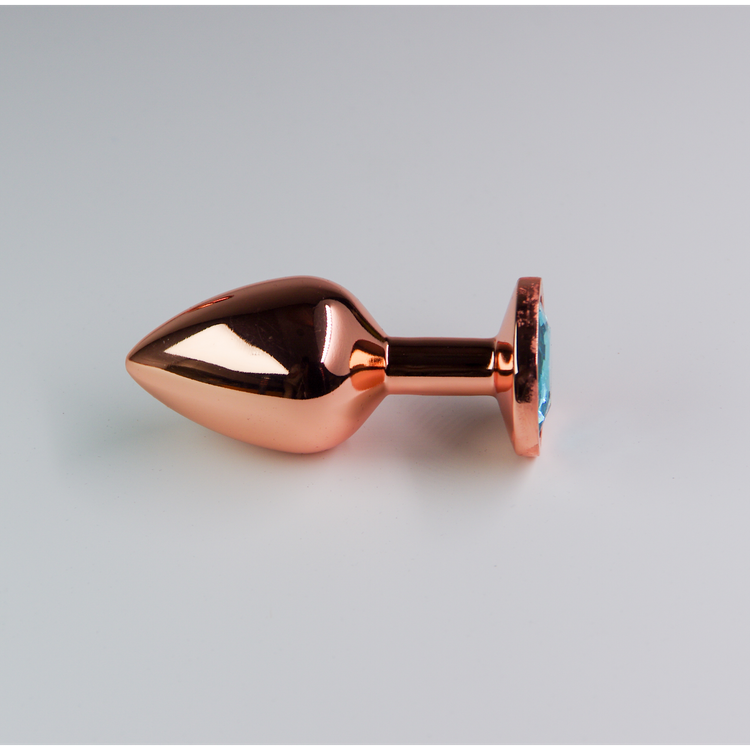 פלאג מתכת רוז גולד יהלום כחול מים עמוקים