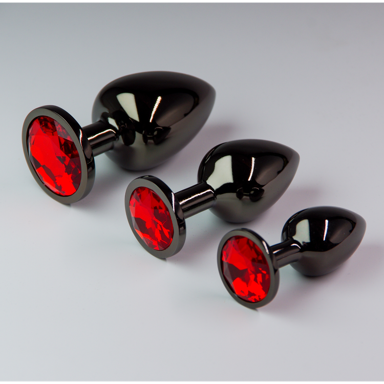 פלאג מתכת שחורה יהלום אדום