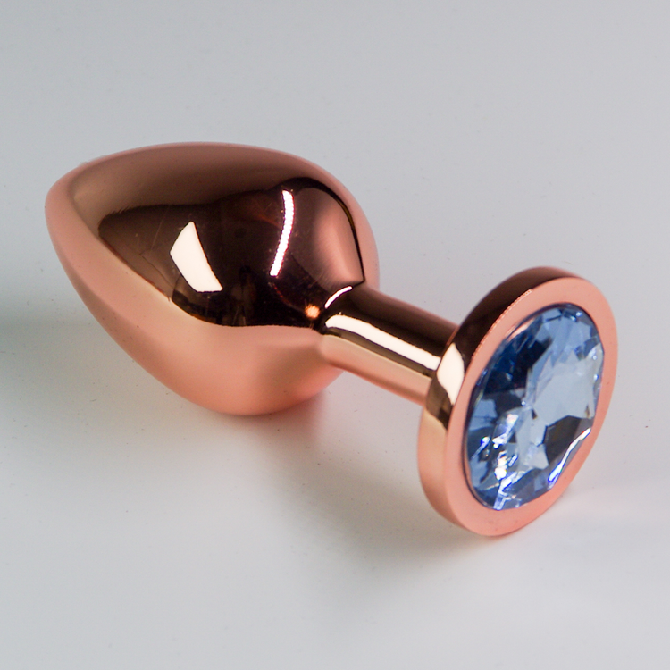 פלאג מתכת רוז גולד יהלום תכלת