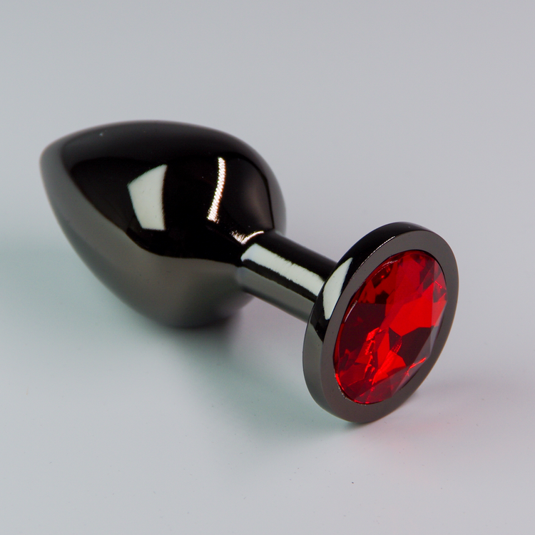 פלאג מתכת שחורה יהלום אדום