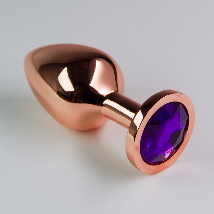 פלאג מתכת רוז גולד יהלום סגול כהה