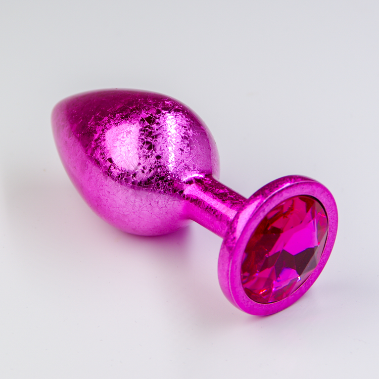 פלאג מתכת ורודה פרוסטי יהלום ורוד כהה