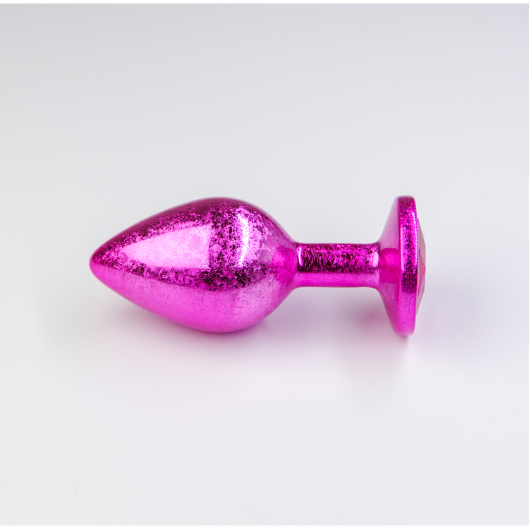 פלאג מתכת ורודה פרוסטי יהלום ורוד כהה