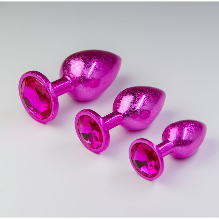 פלאג מתכת ורודה פרוסטי יהלום ורוד כהה