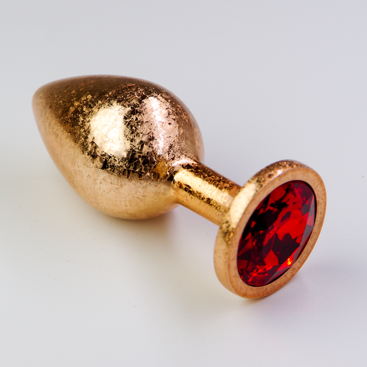 פלאג מתכת זהובה פרוסטי יהלום אדום