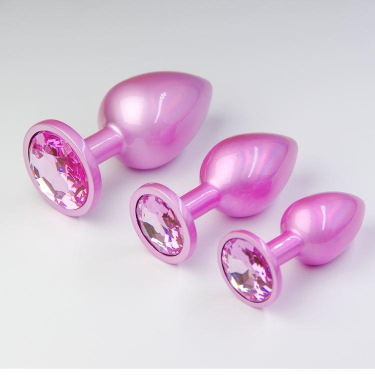 פלאג מתכת פנינה ורודה יהלום בייבי