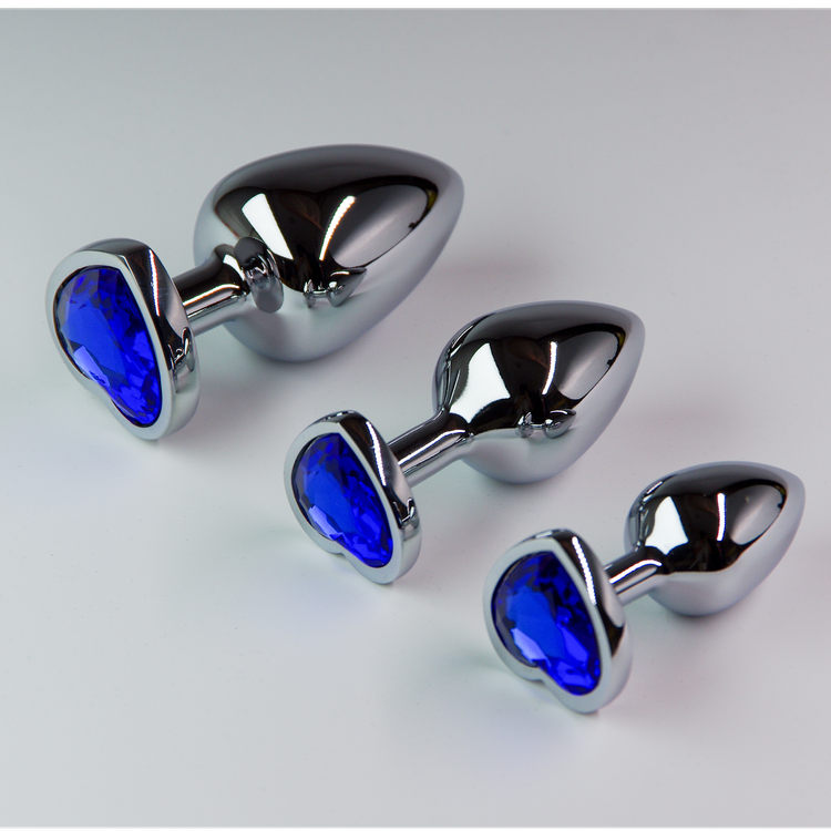 פלאג מתכת יהלום לב כחול