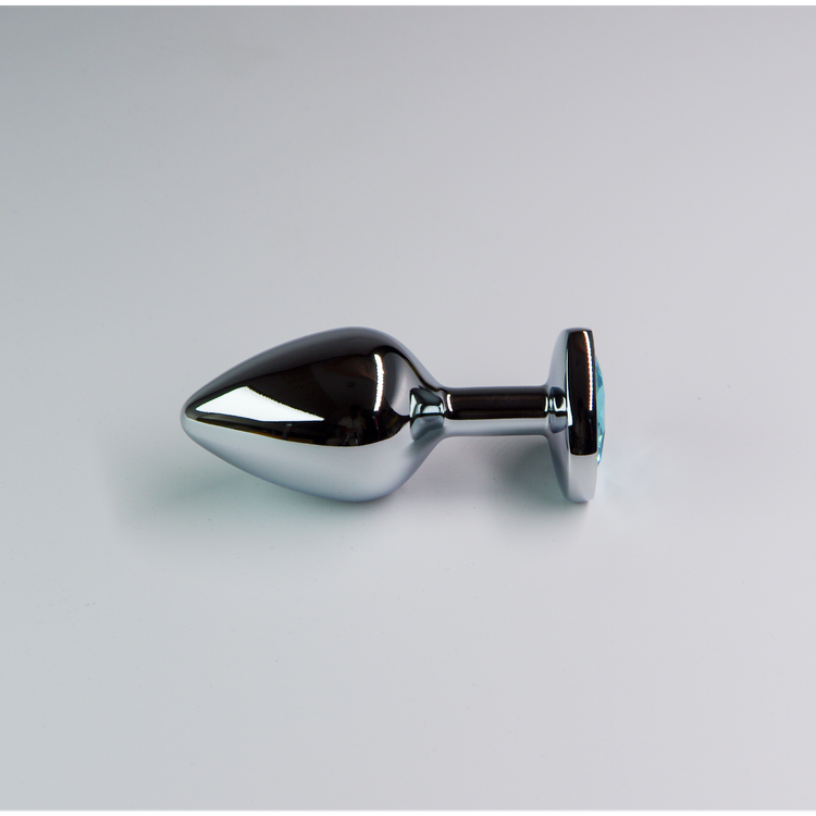 פלאג מתכת יהלום לב כחול אקווה