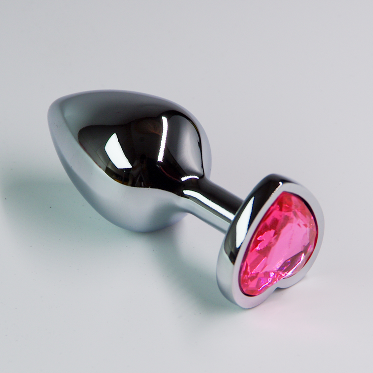 פלאג מתכת יהלום לב ורוד