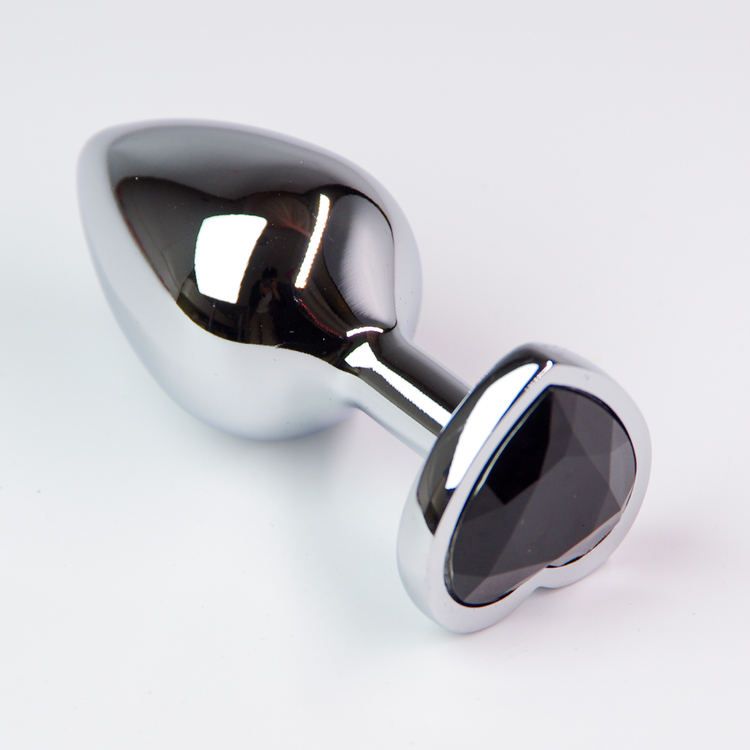 פלאג מתכת יהלום לב שחור