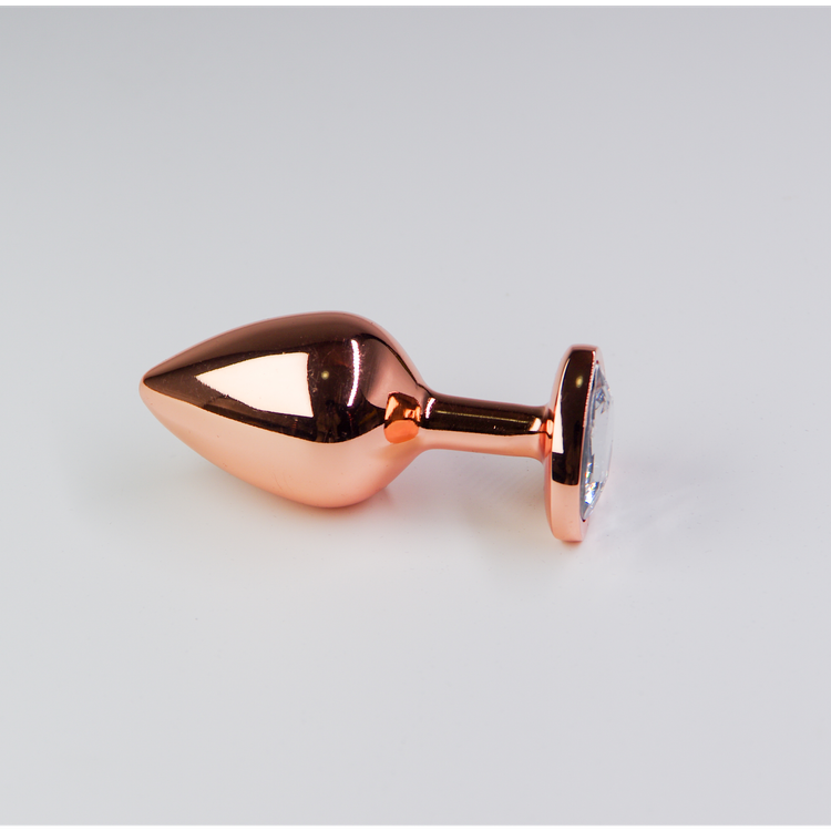 פלאג מתכת זהובה יהלום לב תכלת