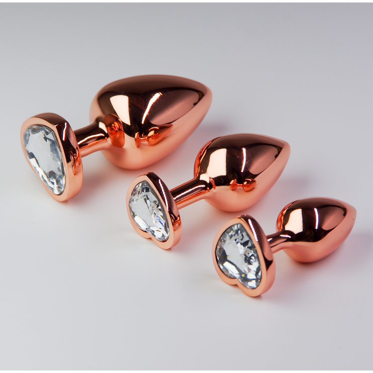 פלאג מתכת זהובה יהלום לב תכלת