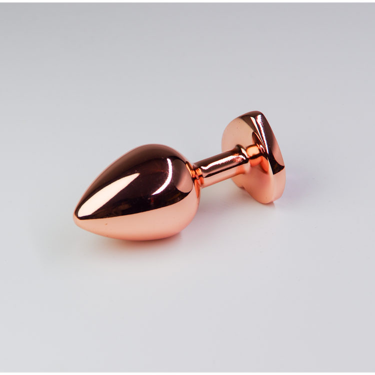 פלאג מתכת רוז גולד יהלום לב ורוד