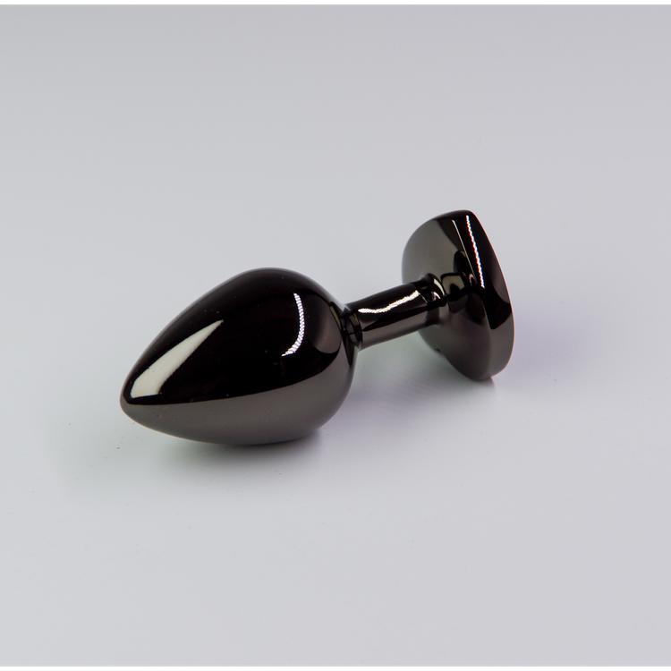 פלאג מתכת שחורה יהלום לב סגול כהה