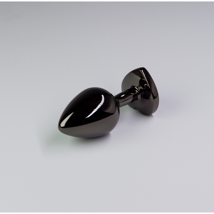 פלאג מתכת שחורה יהלום לב כחול כהה