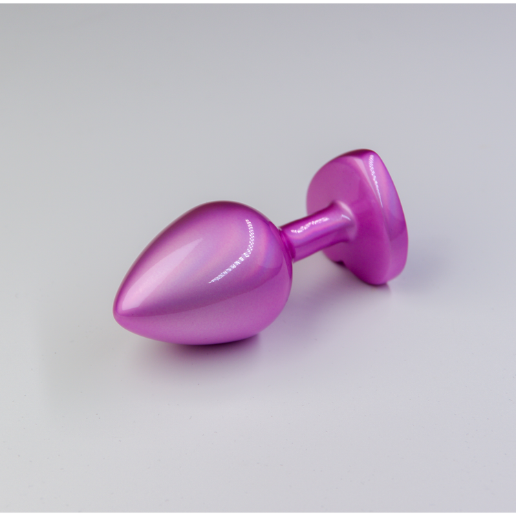 פלאג מתכת פנינה ורודה יהלום לב סגול לילך