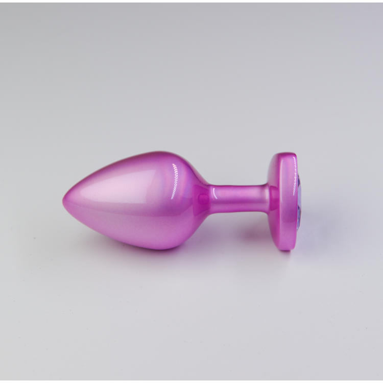 פלאג מתכת פנינה ורודה יהלום לב סגול לילך