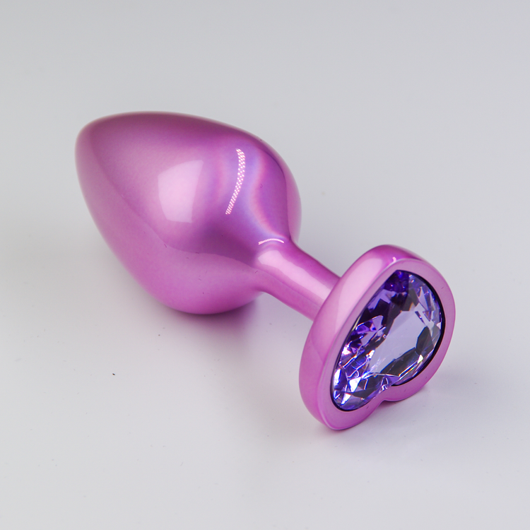 פלאג מתכת פנינה ורודה יהלום לב סגול לילך