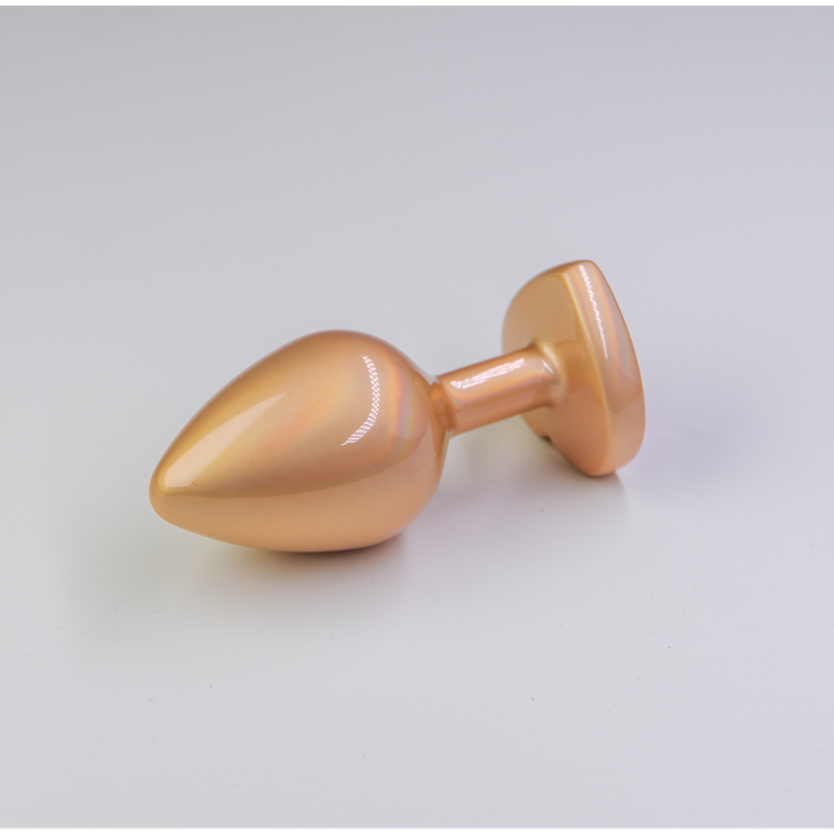 פלאג מתכת פנינה גולד יהלום לב ורוד בייבי