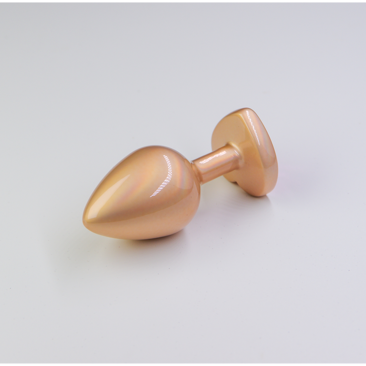 פלאג מתכת פנינה גולד יהלום לב ורוד