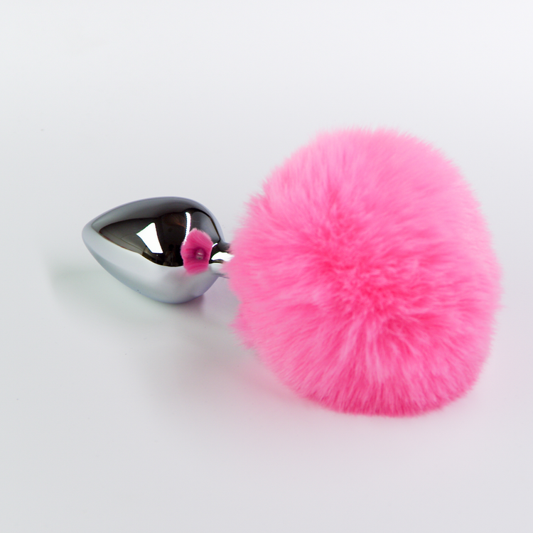 פלאג מתכת עם זנב באני ורוד