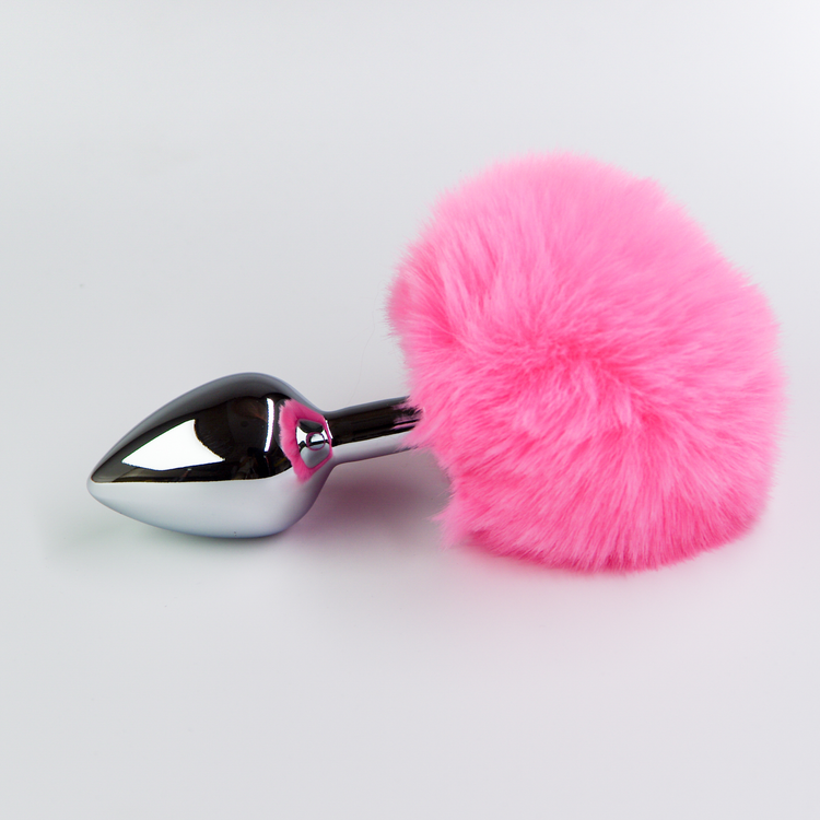 פלאג מתכת עם זנב באני ורוד