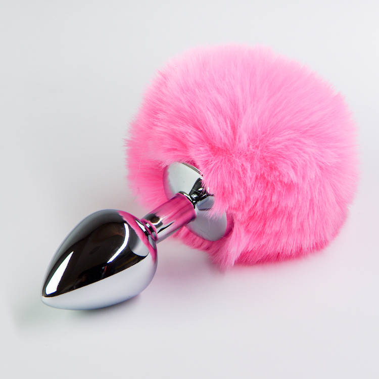 פלאג מתכת עם זנב באני ורוד