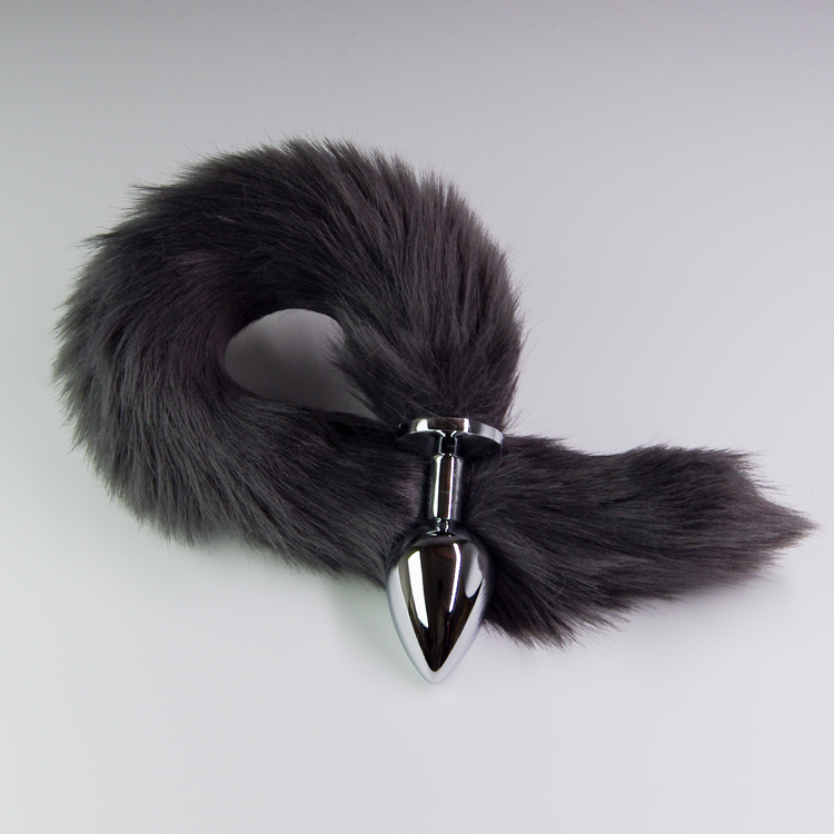 פלאג מתכת עם זנב שועל אפור