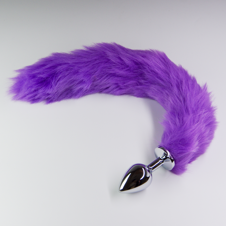 פלאג מתכת עם זנב שועל סגול