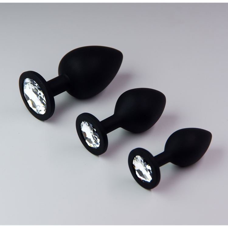 פלאג סיליקון שחור יהלום שקוף