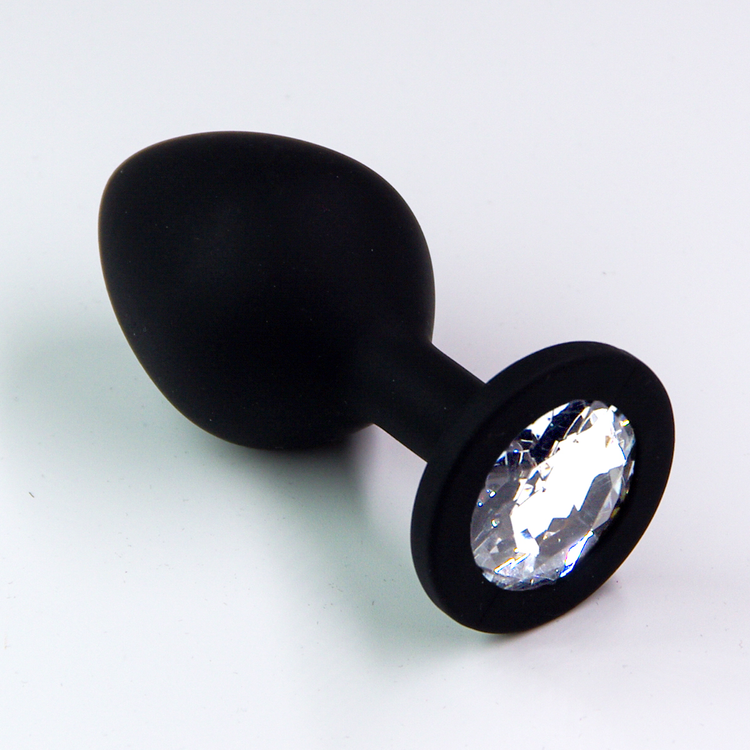 פלאג סיליקון שחור יהלום שקוף