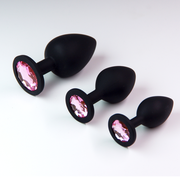 פלאג סיליקון שחור יהלום ורוד בייבי