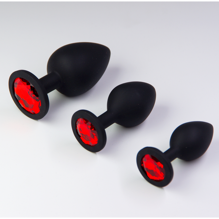 פלאג סיליקון שחור יהלום אדום