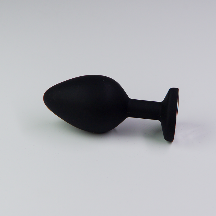 פלאג סיליקון שחור יהלום לב שקוף