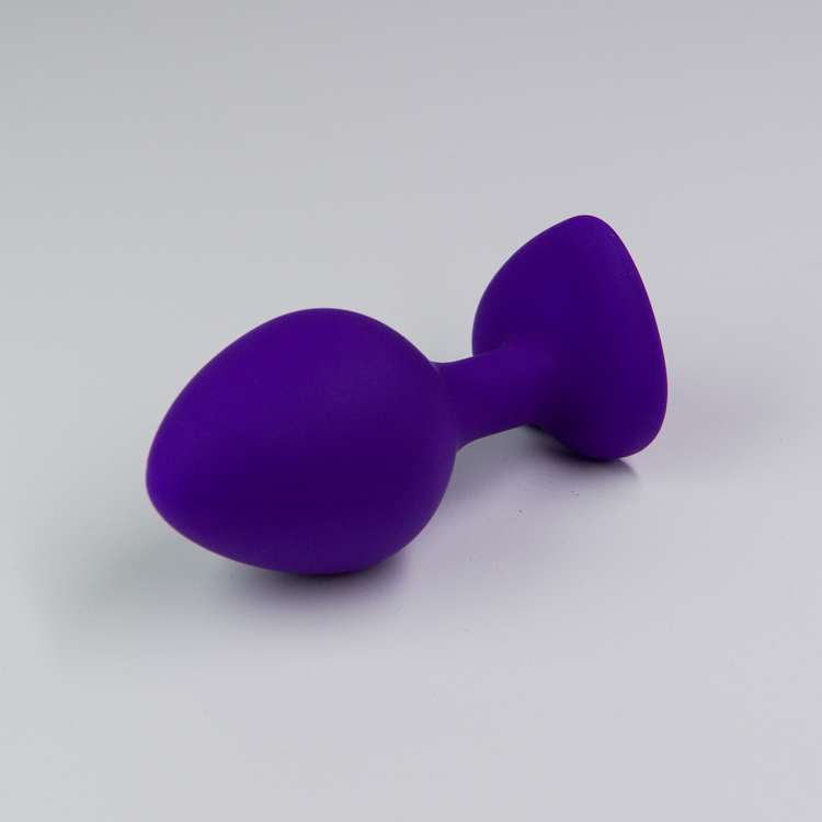 פלאג סיליקון סגול יהלום לב ורוד