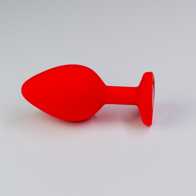 פלאג סיליקון אדום יהלום לב סגול כהה