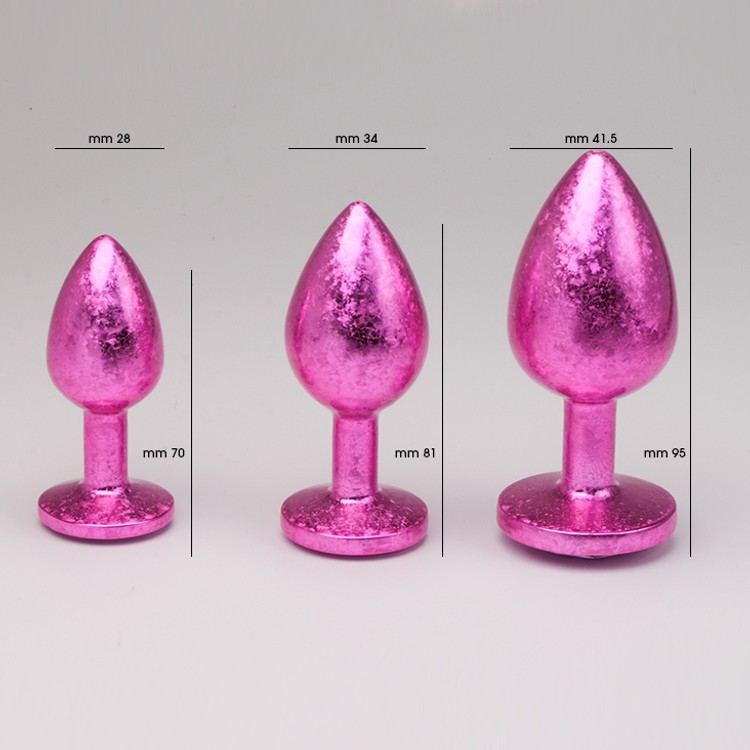 פלאג מתכת ורודה פרוסטי יהלום ורוד כהה