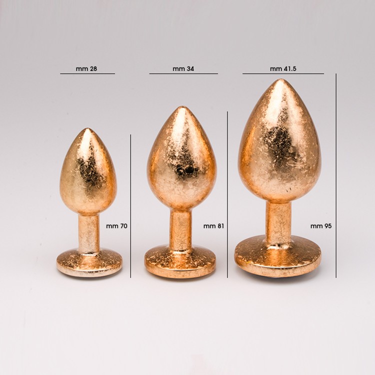 פלאג מתכת זהובה פרוסטי יהלום כחול אקווה