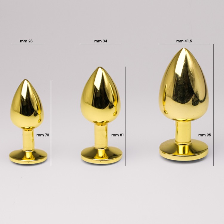 פלאג מתכת זהובה יהלום לב ורוד כהה